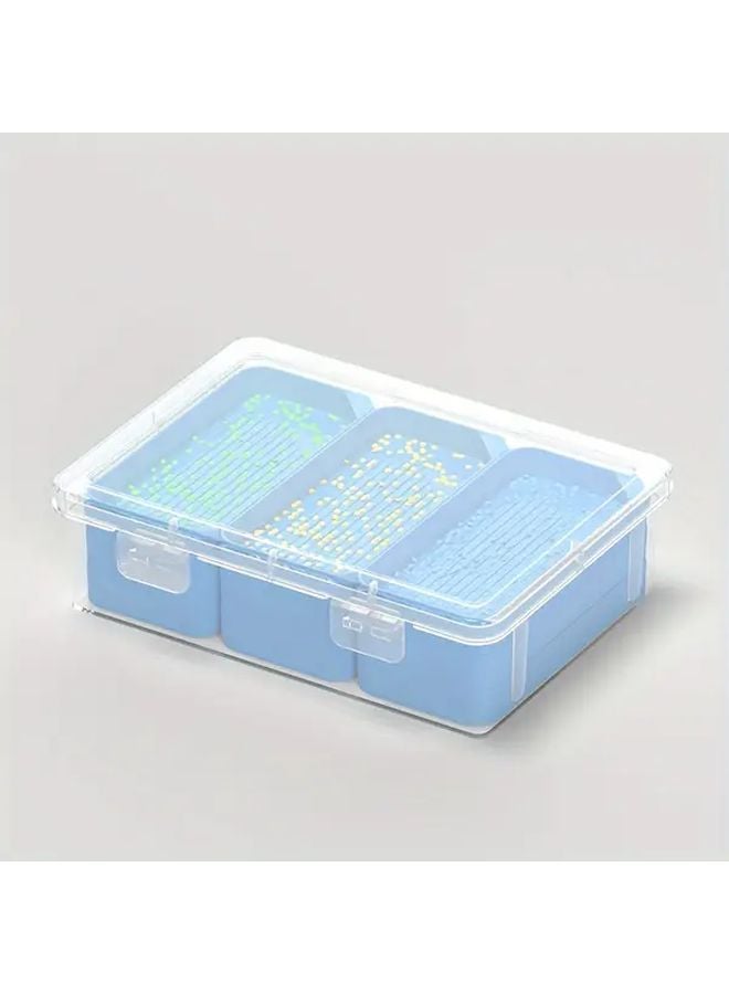 9pcs Blue Painting Tray Set with Large Outer Box Plastic Organizer Storage Container - Image 3